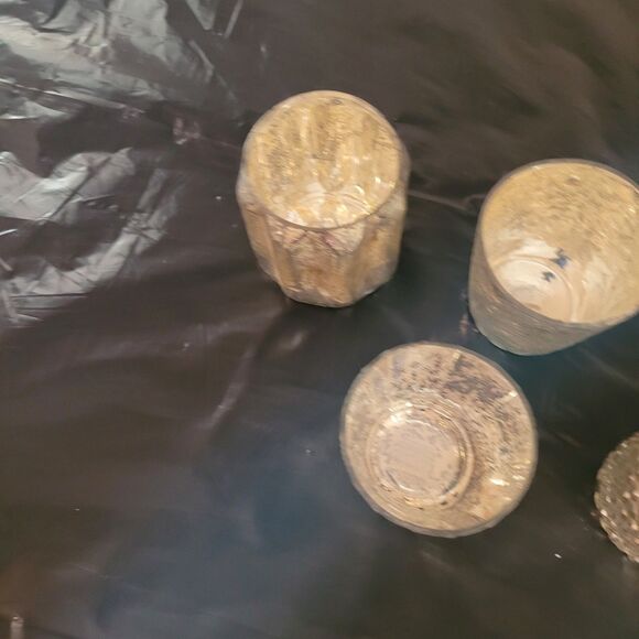 10 pcs crackled look glass with silver/gold inlay some new votive candle holder - Picture 5 of 11
